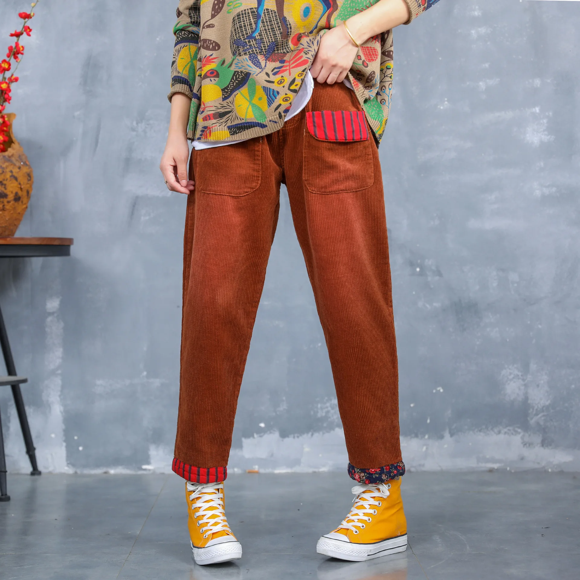 003 Max LuLu корейские модные осенние женские вельветовые винтажные брюки женские шаровары с лоскутками эластичные повседневные свободные уличные - Цвет: 003