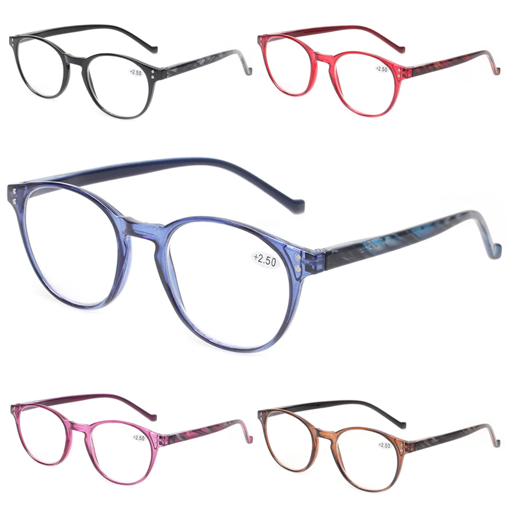 

Turezing Spring Hinge Reading Glasses Fashion Oval Decorative Eyeglasses Men's and Women's Presbyopia Reader 0+1.0+2.0+3.0+6.0