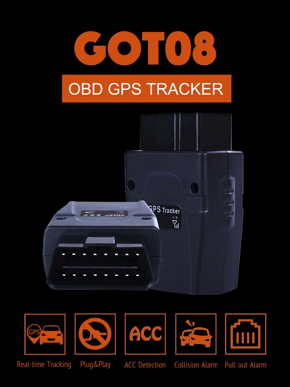 OBD gps телефон GOT08 установка превышение скорости сигнализация о столкновении гео-забор gps трекер автомобиль Пожизненное бесплатное приложение веб-программное обеспечение