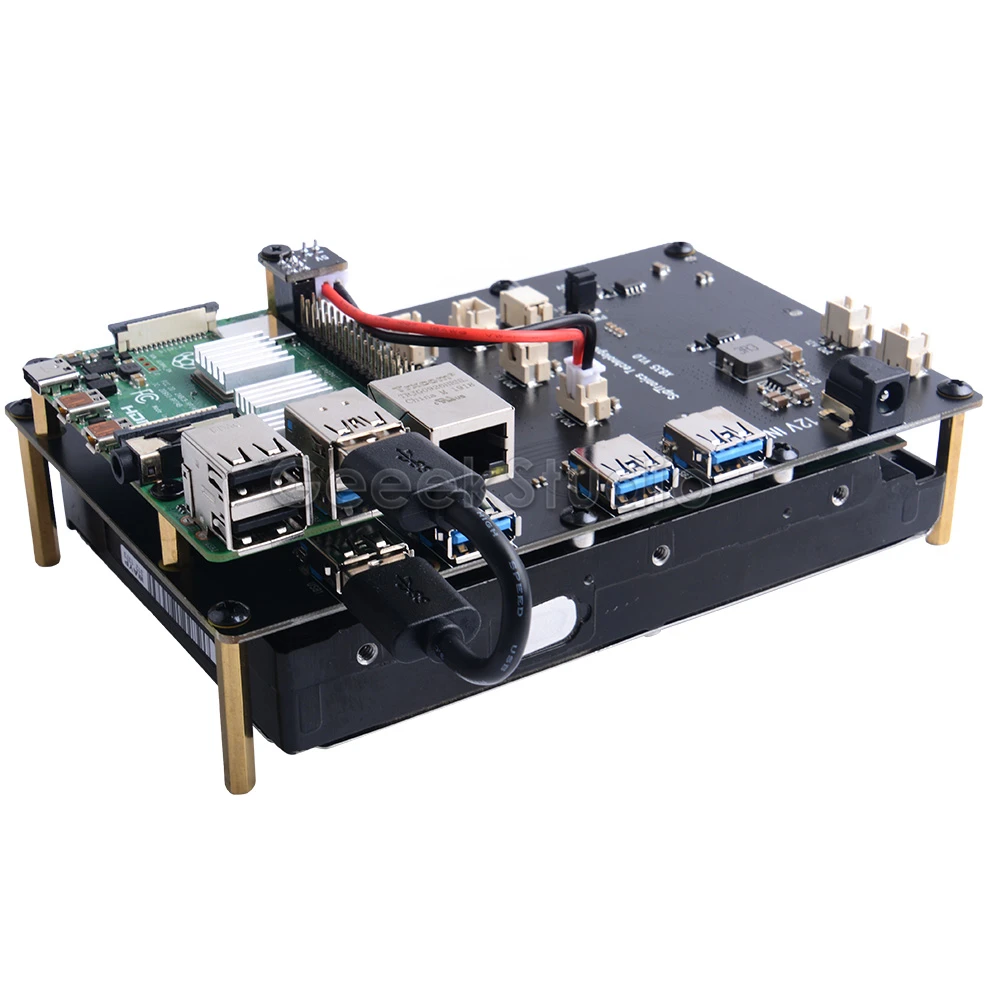 Плата расширения Raspberry Pi X835 3 5 &quotSATA HDD 12 В А адаптер питания США комплект для 4 B / 3B +