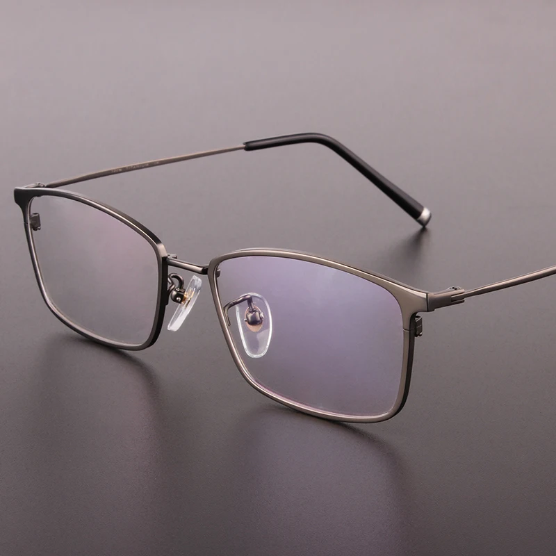 Титановые очки высокого качества квадратные мужские по рецепту полная оправа