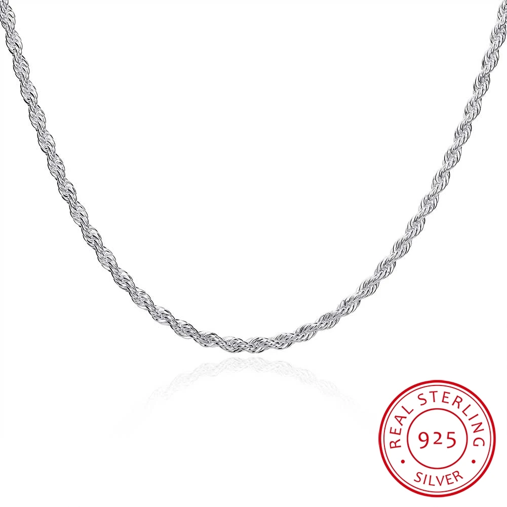 

Цепочка-ожерелье унисекс из серебра, 3 мм, 16-24 дюйма