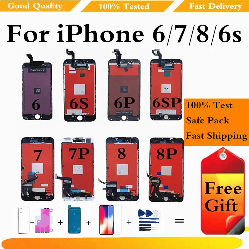 ЖК-дисплей для iPhone 6 7 8 6S Plus сменный сенсорный экран 5 5S без битых пикселей +