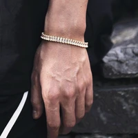 2 55mm homme tennis bracelets silver color cubic zirconia bracelet for women men iced out chain pulseras punk cz jewelry