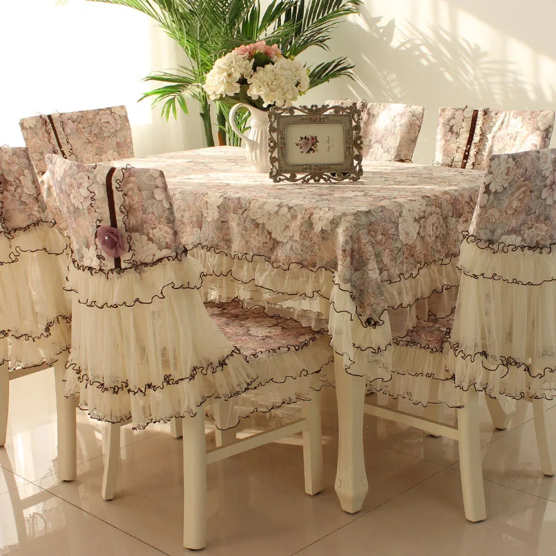 

Pastoral Table Cloth with Lace Cotton European style Rectangular Dinning Tablecloths Cover Home Decor christmas tablecloth G1