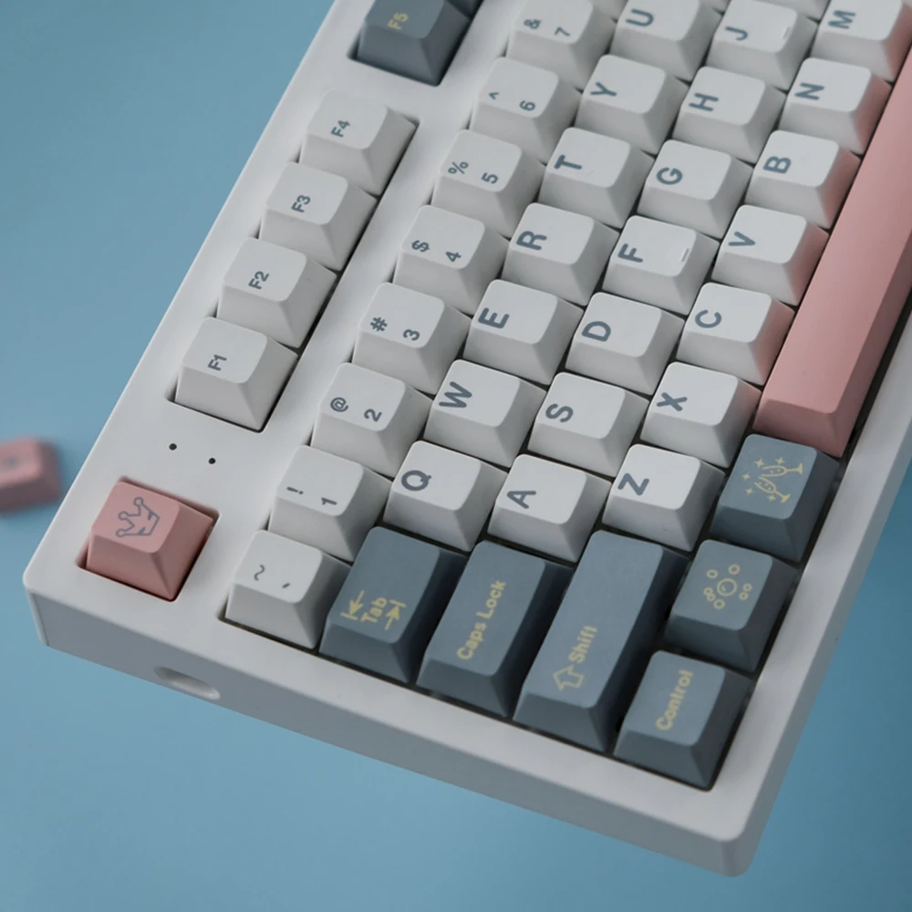 Momo Yume Grey Pink Keycaps For Cherry Mx Gateron Kailh Box TTC Switch Mechanical Keyboard Profile Shading PBT Key Cap | Компьютеры и