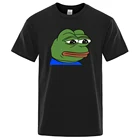 Футболка мужская с принтом грустной лягушки, брендовая тенниска в стиле хип-хоп, забавная майка, крутая уличная одежда, лето