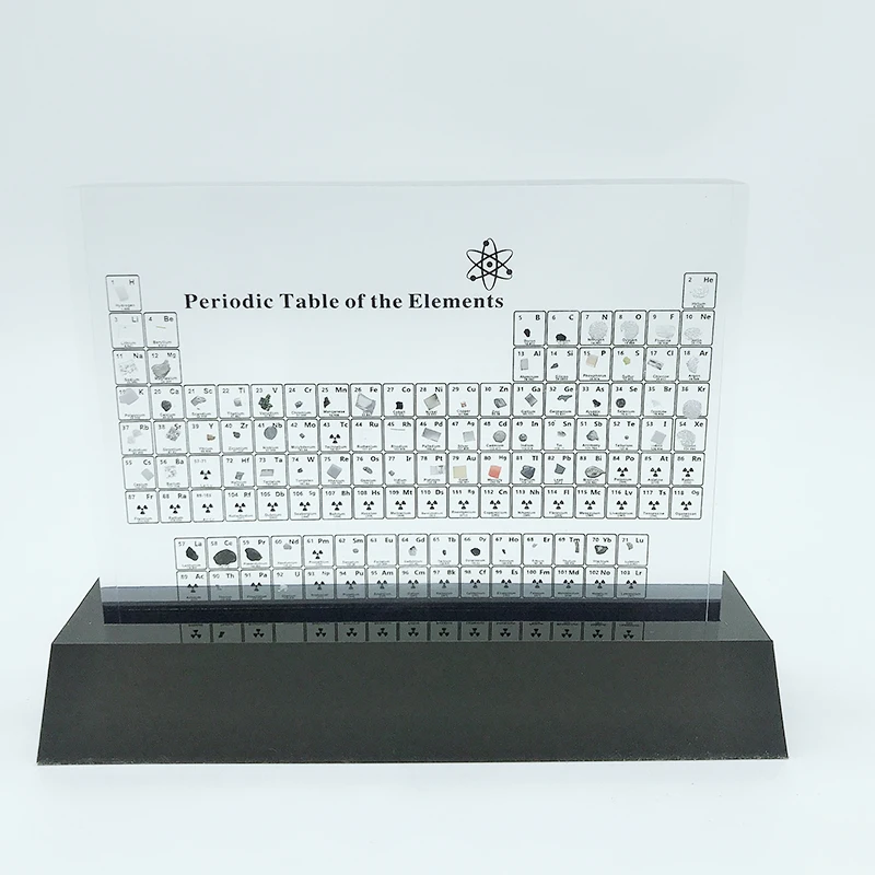 Free Shipping Periodic Table  With Real Elements Kids Teaching Teachers Day Gifts Periodic Table Acrylic With Base
