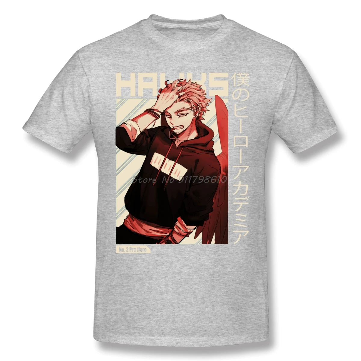 Футболка хлопковая с круглым вырезом и коротким рукавом в стиле аниме | Мужская