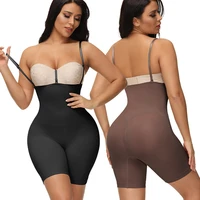 women slimming bodysuit low back sexy shapewear buttocks lifter tummy flat body shaper thigh shaping underwear brown green