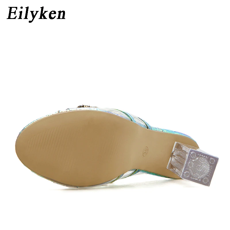 Eilyken/яркие шлепанцы с кристаллами стразы обувь на высоком каблуке открытым