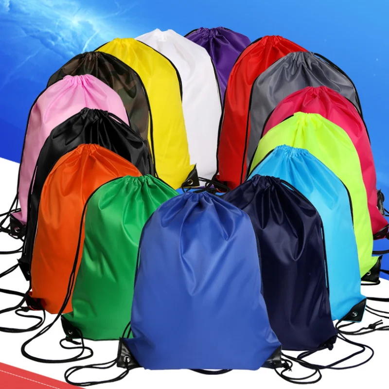 Summer outdoor Portable Sports Bag Thicken Drawstring Belt Riding Backpack Gym Drawstring Shoes Bag Clothes Backpacks Waterproof