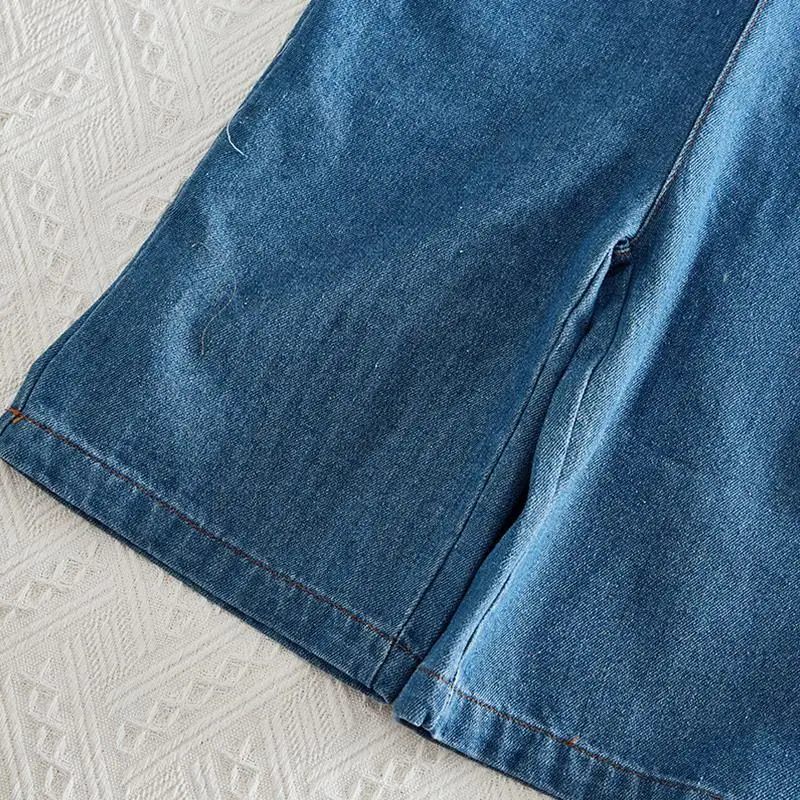 Детский джинсовый комбинезон weLaken штаны с подтяжками в Корейском стиле для