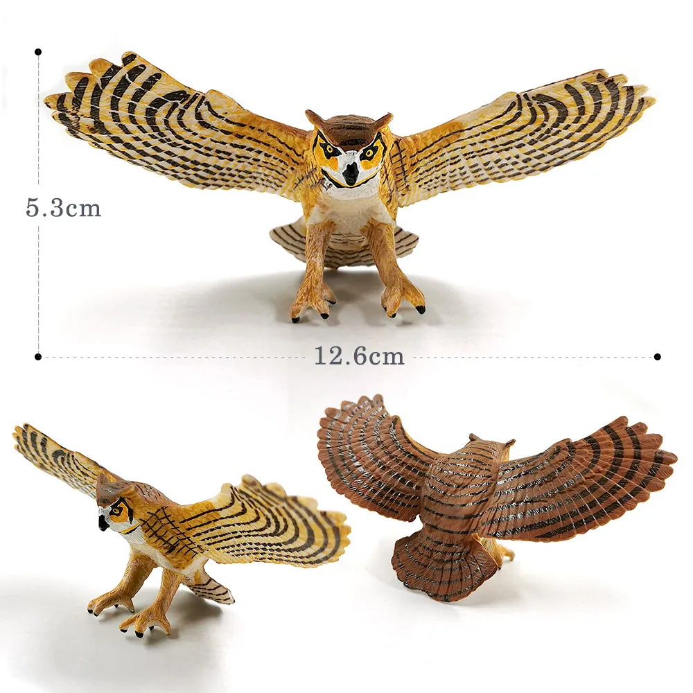 Белый журавль лысый орел Сова попугая птица модель животного фигурка домашний