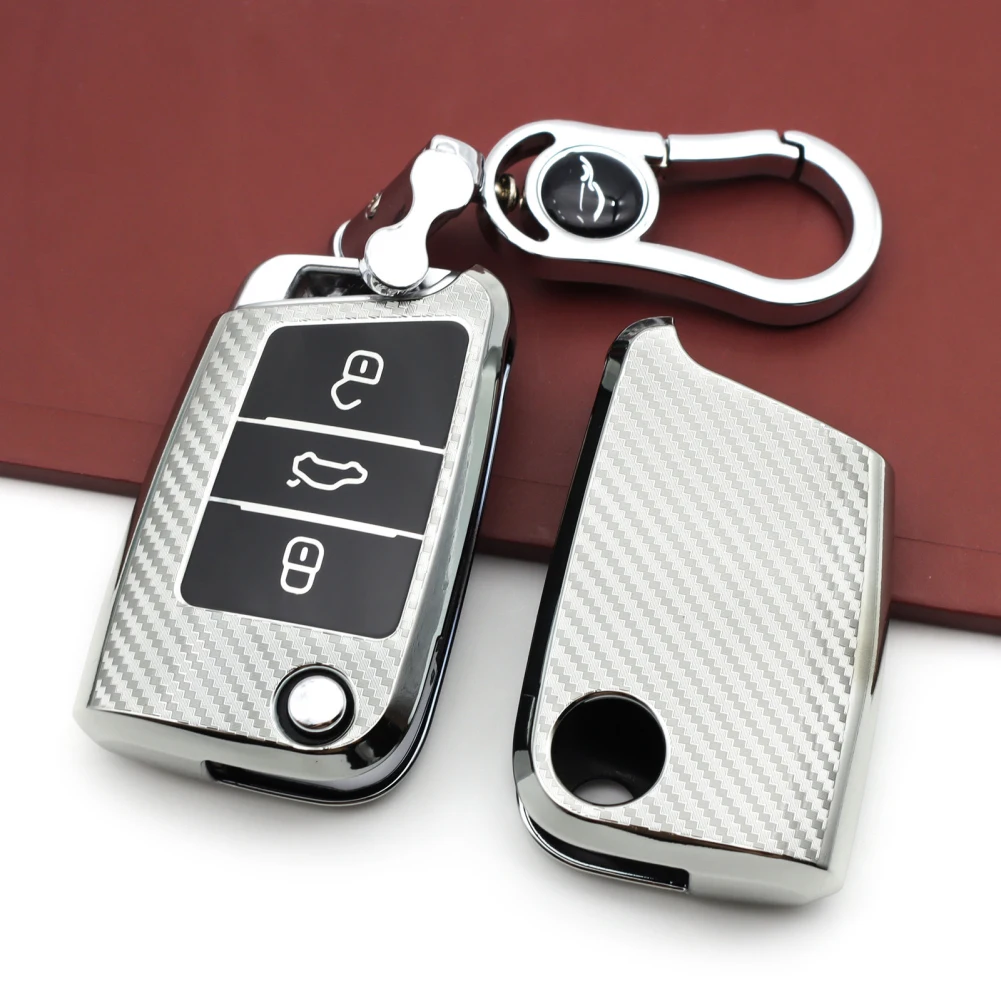 

Car Accessories For New And Old Golf Carbon Fiber Key Package Remote Control Protection Cover Car Key Case Cover Key Bag