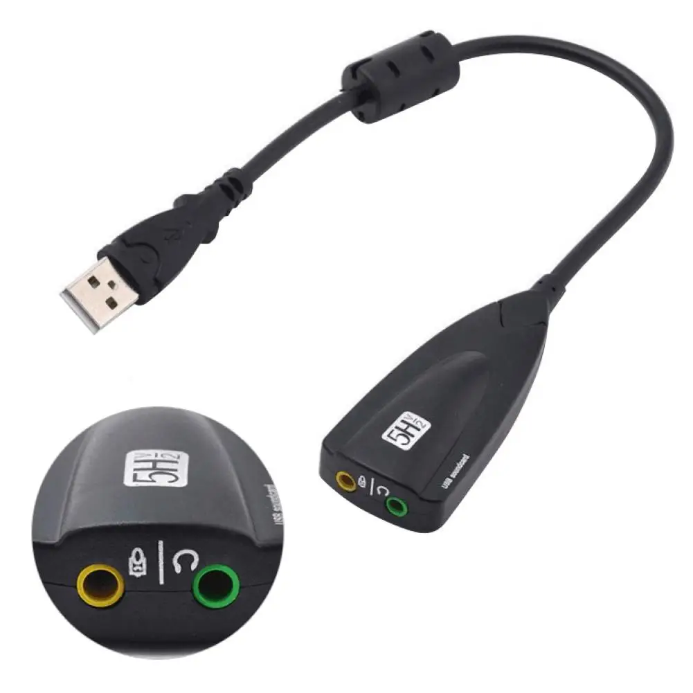 Внешняя звуковая карта USB 2 0 для Jack 3 5 мм 3D Аудио гарнитура микрофон 7 1 канал 5HV2