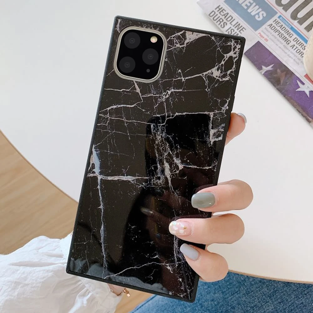 LAPOPNUT чехол для Iphone SE 2020 11 Pro Xs Max Xr X 7 8 Plus 6 6s белый глянцевый квадратный тонкий