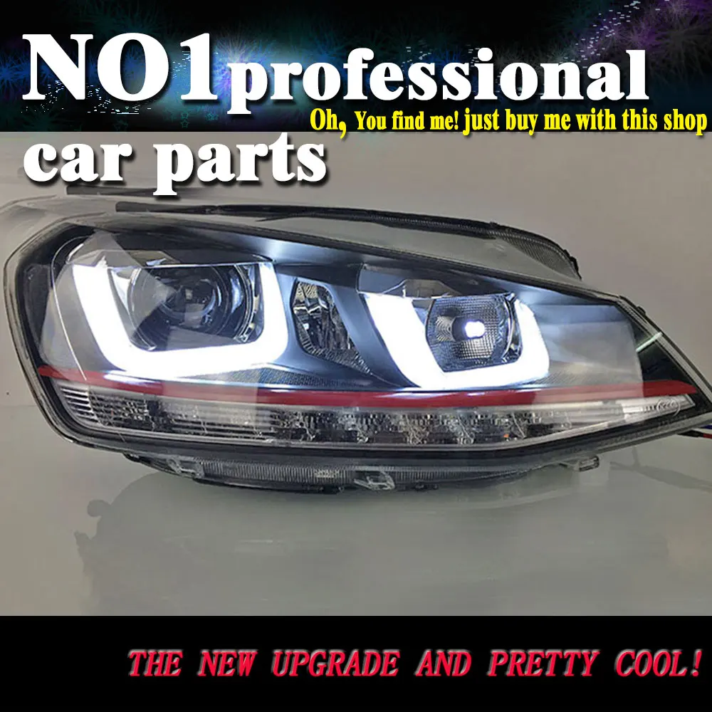 

OUMMIAO Car Styling Headlights for VW Golf 7 LED Headlight for Golf 6 Head Lamp LED Daytime Running Light LED DRL Bi-Xenon HID