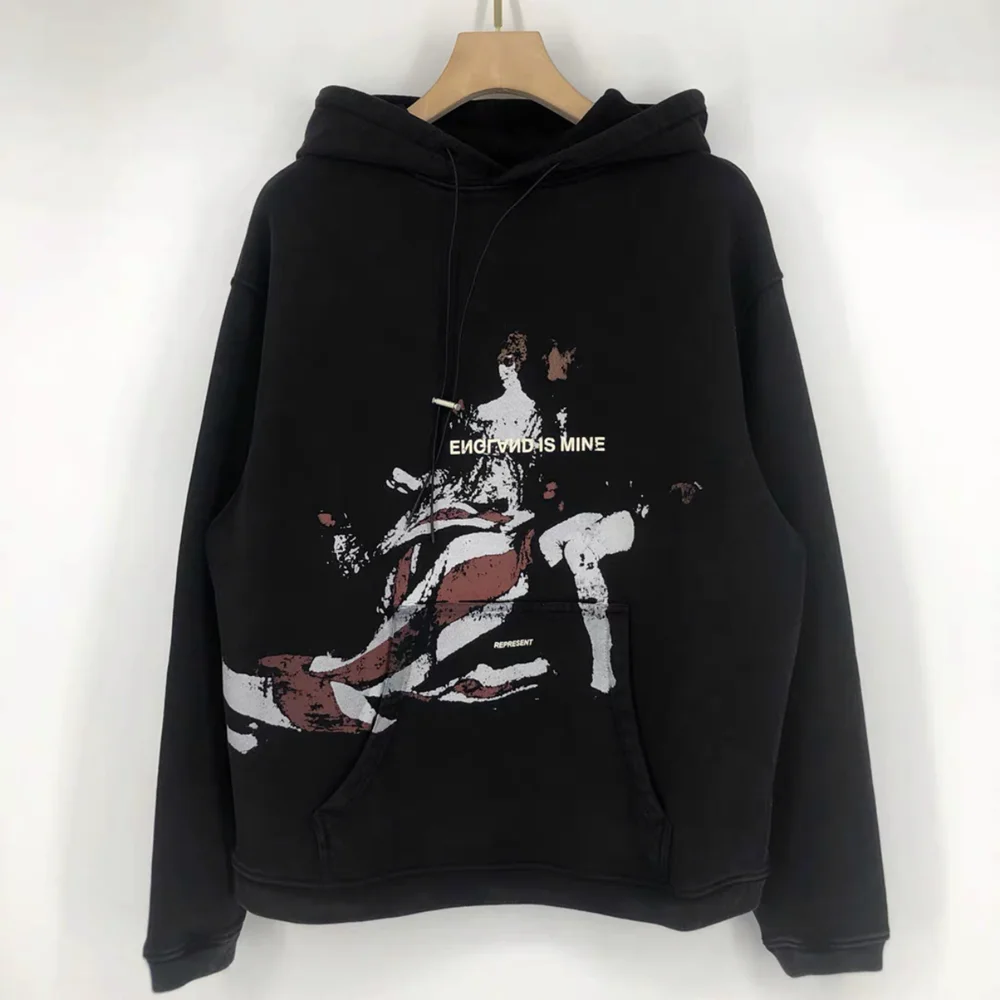 

Represent ENGLAND IS MINE Hoodie Men Women Top Quality Vintage Graphic Print Represent Pullovers Oversized Washed Sweatshirts