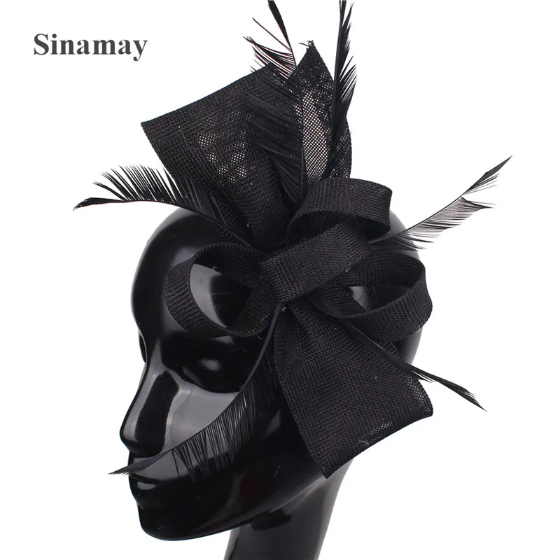 Заколка для волос с перьями Женская Свадебный зажим Вуалетка церкви вечеринок