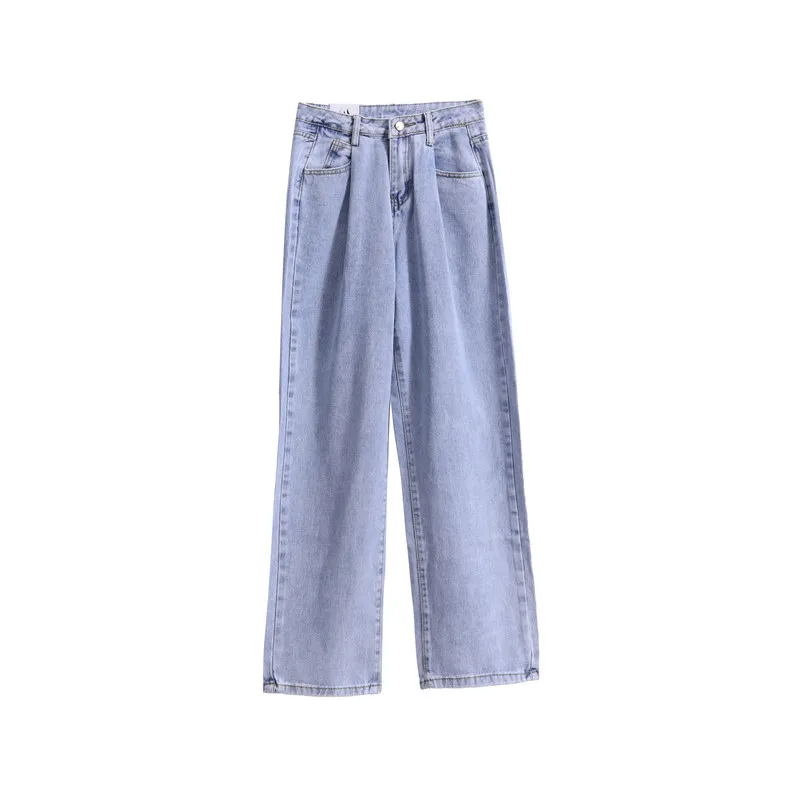 

Sakurada Kawashima Chic Korean Style Spring and Autumn Hong Kong Style All-Matching Slimming Loose BF High Waist Straight Dad