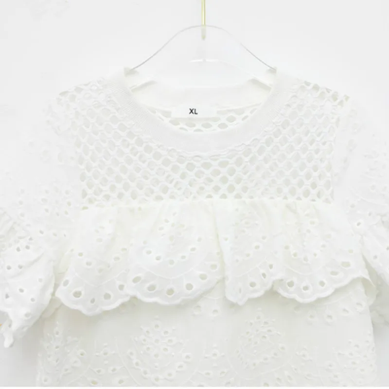 

Girl Summer Dress 2020 New Teen Cotton Hollow Dresses Children Clothing Kids Princess Dress Elegant Party Baby Dress Cute, #0015