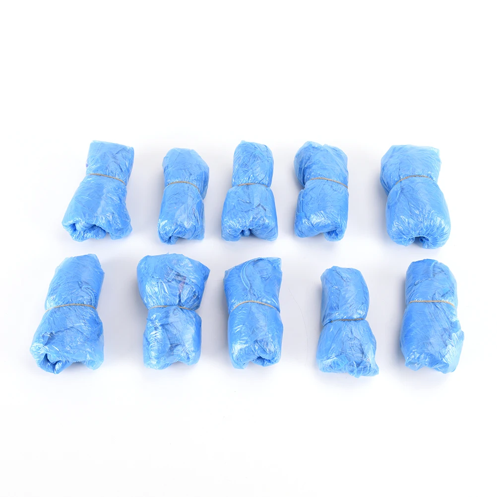 100pcs/lot Disposable Shoe Covers Hospital Overshoes Plastic Rain Waterproof Overshoes Boot Covers Shoe Care Kits Drop Shiping