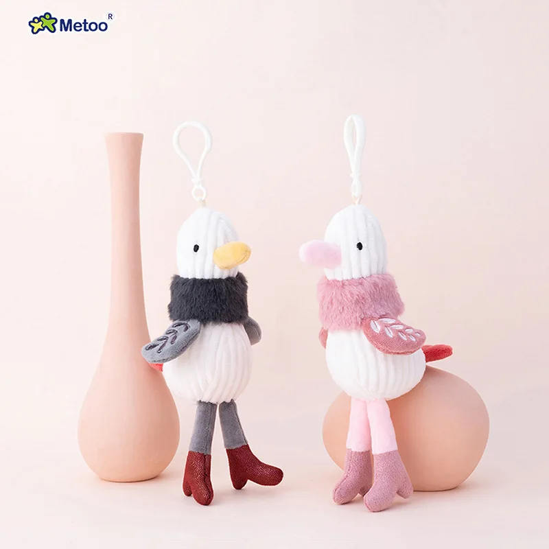 

Metoo Original Modern Seagull Pendant Toy Come On High Heel Duck Key Ring Female Bag Accessories Plush Keychains 19cm For Woman