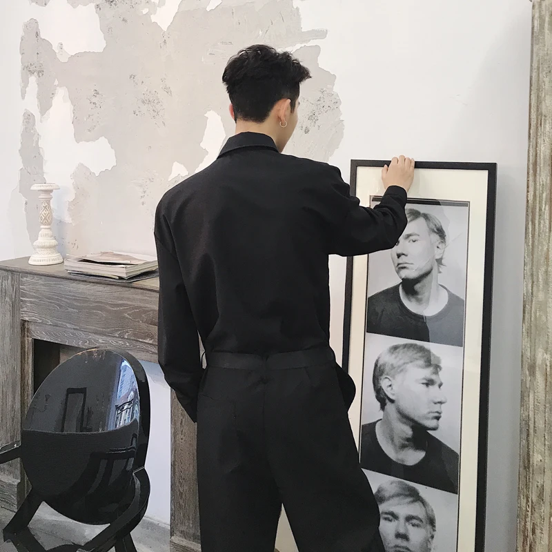 

Couple Clothes Men Women Streetwear Hip Hop Casual Pants Overalls Male Long Sleeve Cargo Trousers Black Jumpsuits