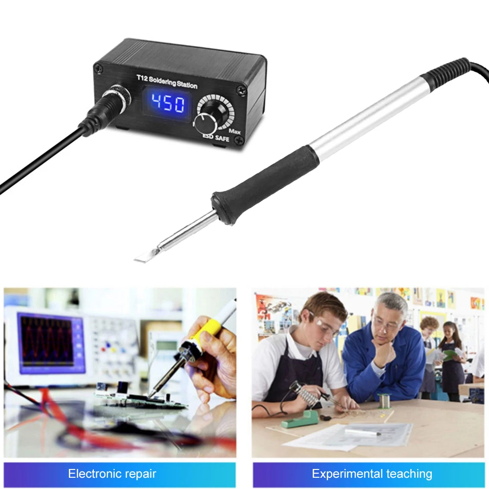

T12 Soldering Station Quick Heating Electronic Welding Iron Tips with Handle External Power Supply Digital Station Phone Compute