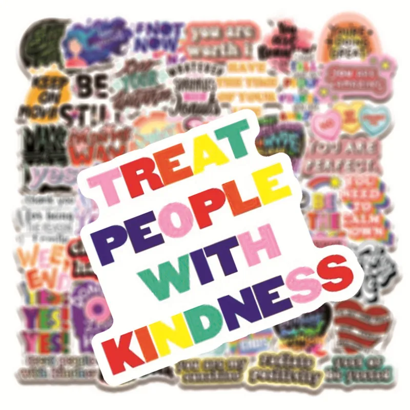 Pegatinas de frases motivadoras coloridas, calcoman&iacute;as inspiradoras, calcoman&iacute;a positiva para bricolaje, port&aacute;til, sala de estudio, &aacute;lbum de recortes, grafiti, 10/50 Uds.-2