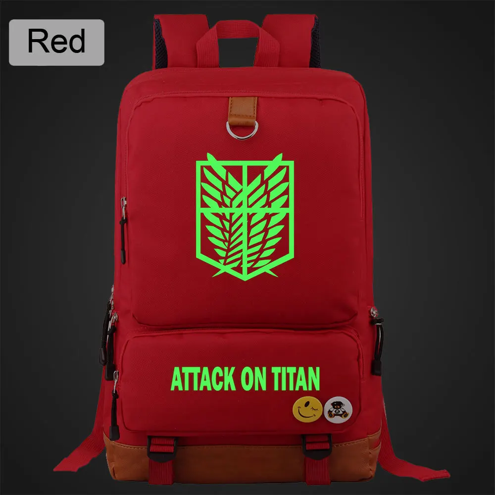 Горячая продажа Аниме атака на Титанов рюкзак светящаяся школьная сумка Оксфорд