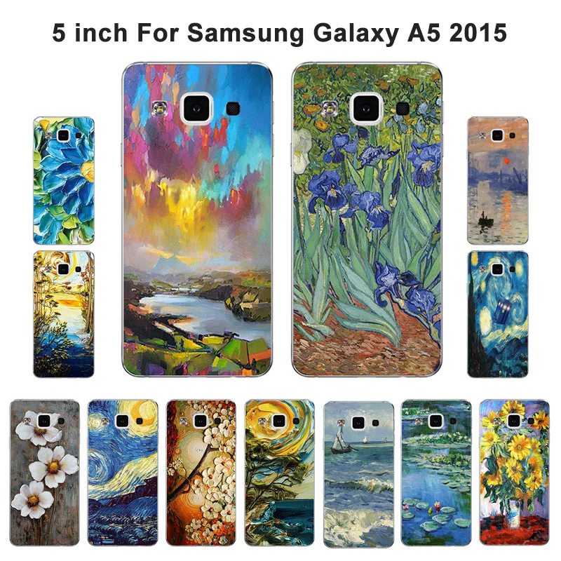 Мягкий ТПУ чехол для Samsung Galaxy A5 2015 A500 силиконовый с масляной краской 5 0 дюйма (2015)