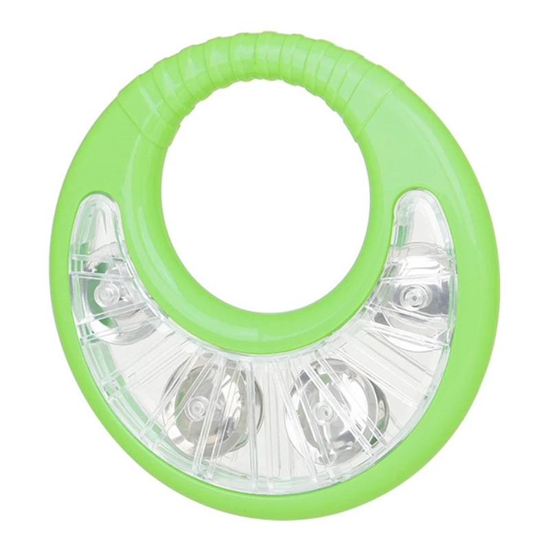 

2X Green Musical Percussion Tambourine Double Orff Hub Tambourine Comfortable Teaching Toy Suitable for Children Adults