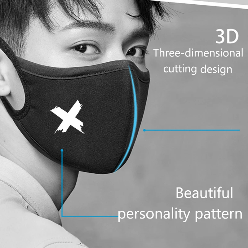 1 шт., хлопковая маска для лица с рисунком из аниме, 3D, зимние дышащие маски для мужчин и женщин, Пылезащитная маска для рта, унисекс
