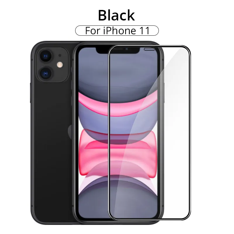 PZOZ закаленное стекло для iPhone 11 Pro X XS Max XR Plus, Защитная пленка для экрана телефона для iPhone11 Pro 5,8, 6,1, 6,5 полное покрытие стекла - Цвет: For iPhone 11