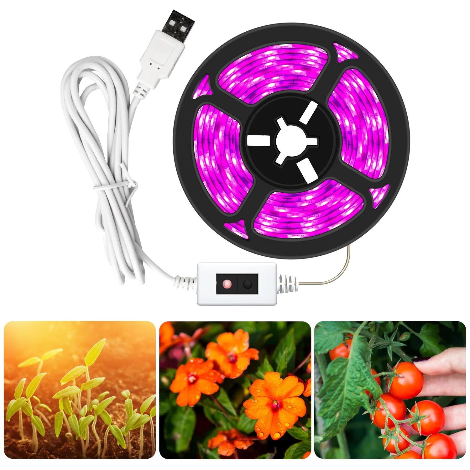 

LED Grow Light Strip DC 5V USB Plant Lights Flexible Board IP65 Waterproof Phytolamp for Plants Hydroponics Flower Vegetable