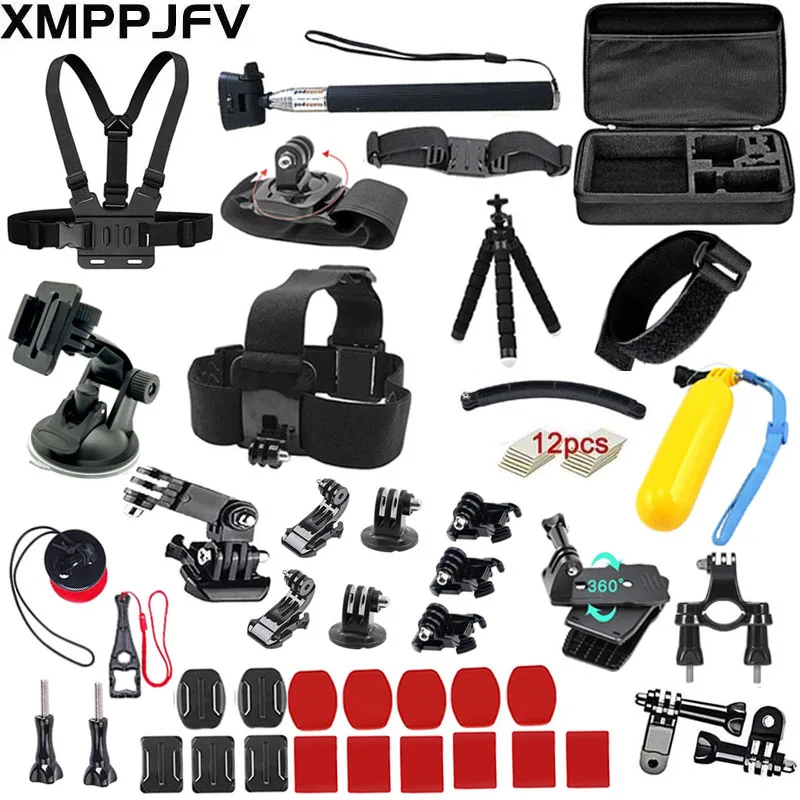 

XMPPJFV Action Camera Accessories Kit for GoPro Hero 10 9 8 7 6 5 4 Session 5 Black Go pro Insta360 Yi DJI AKASO Max SJCAM EKEN