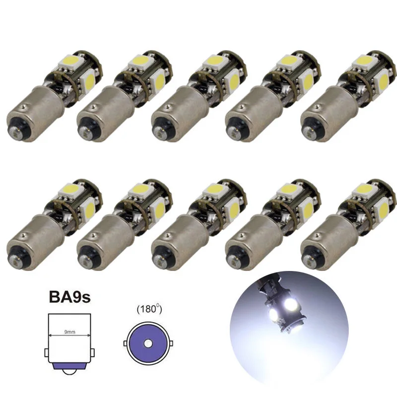 10x BA9S T4W H6W 5SMD светодиодный Canbus Error Free салона светильников и ламп накаливания