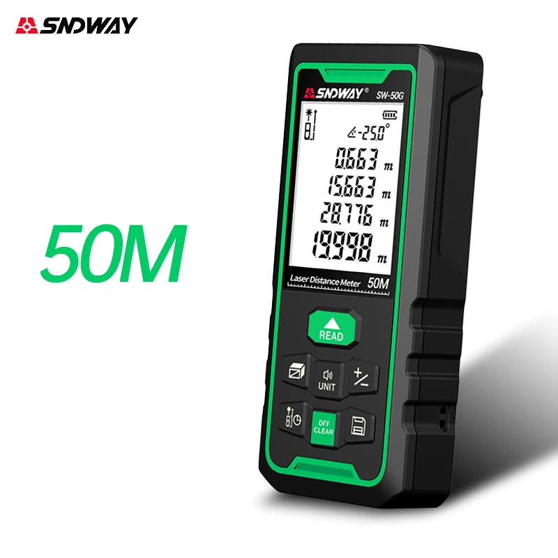 

SNDWAY Laser Distance Meter 100m 70m 50m Digital Range Finder Rangefinder Trena Lazer Tape Measure Ruler Roulette Measurer Tool