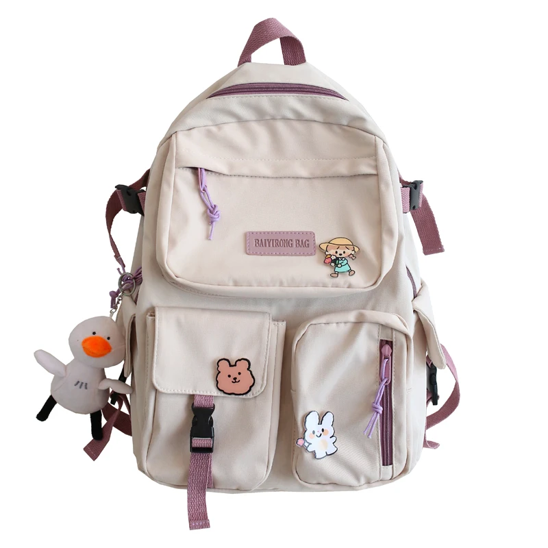 

Tide Kawaii Backpack Women Waterproof Travel Backpacks Harajuku Female School Bags for Teenage Girls Large Capacity Bagpack Men