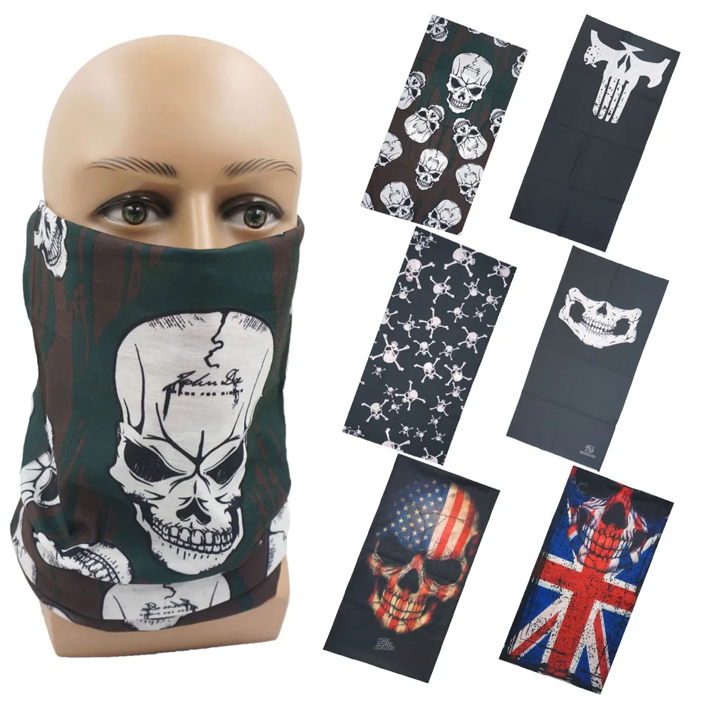 

Unisex Punisher Skull Bandana Men/Women Mascarillas Neck Gaiter Cycling Skeleton Face Mask Hiking Scarves Flag Camping Headband