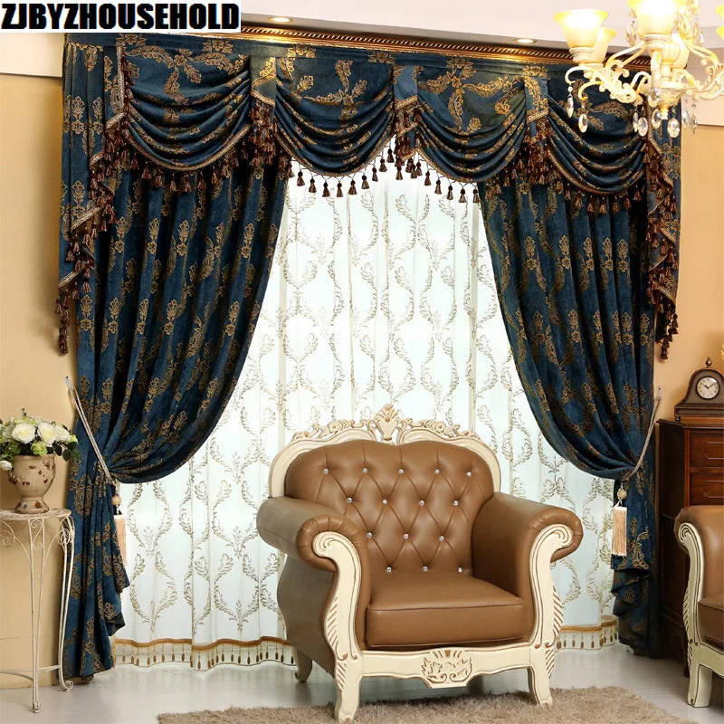 Занавески в европейском стиле для гостиной столовой спальни роскошные