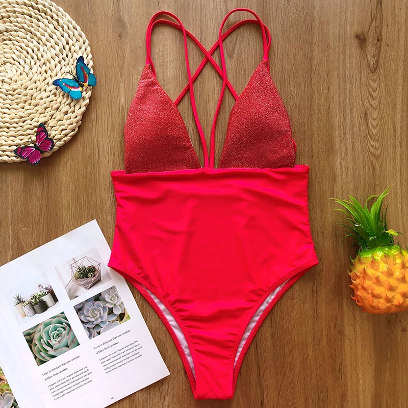 Женский цельный купальник с высокой талией бандажный пуш ап монокини 2020 новая