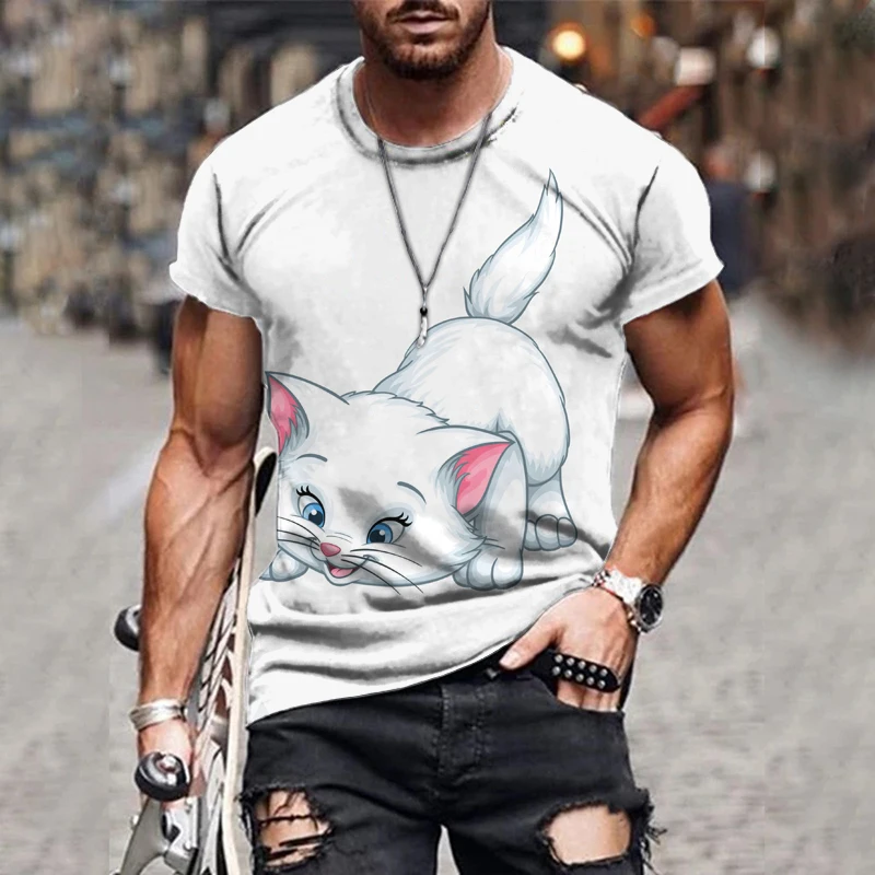 

Cute and interesting animal art 3D three-dimensional printing series summer men and women T-shirt oversized 6xl