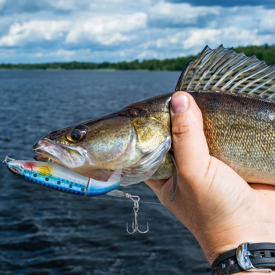 

Goture Whopper Plopper Fishing Lure Topwater Minnow Shaped Rolling Tail Wobblers Swimbait 13g 15g 35g