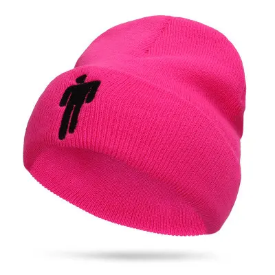 Зимние шапки для мужчин и женщин с вышивкой Billie Eilish Beanie Hat для женщин и мужчин, вязаные теплые однотонные хип-хоп повседневные с манжетами, широкий берет-Боб