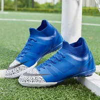 new professional blue football futsal shoes men society soccer cleats mens football boots flat turf soccer shoes training man