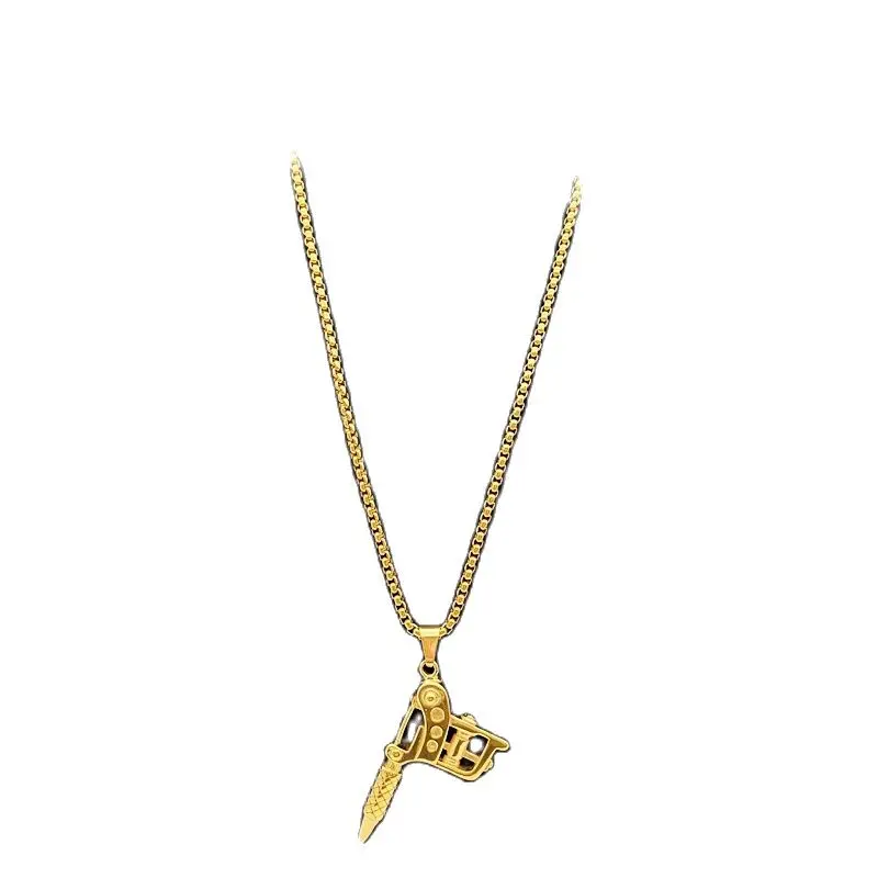 Черный рыцарь винтажное мужское крутое тату машина кулон ожерелье 316 нержавеющая