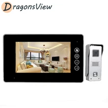 DragonsView Home Intercom Video Door Phone 7 Inch Monitor 1000TVL Night Vision Waterproof Doorbell Camera Access Control Unlock